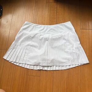 Mondetta White Pleated Skater Skort - SWIMWEAR